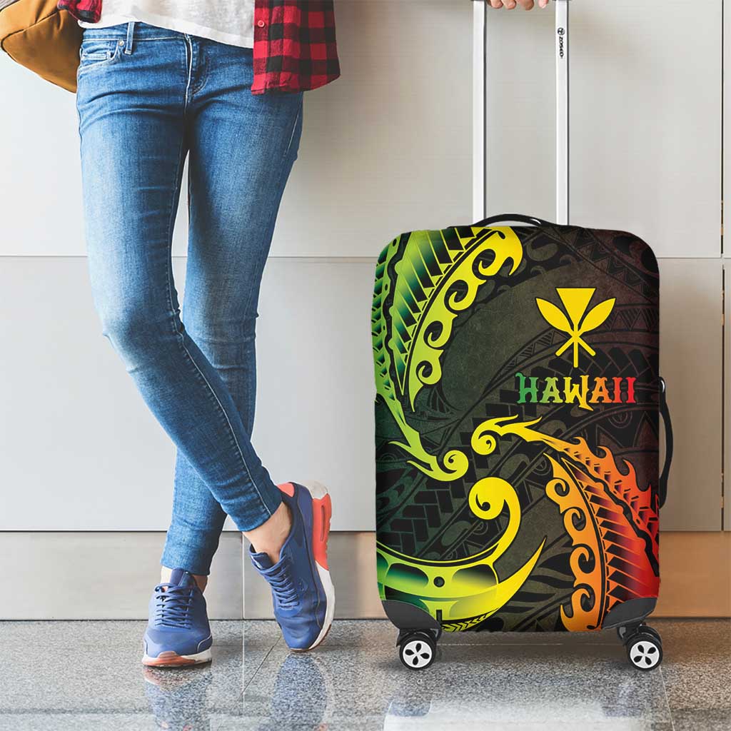 AAPI Heritage Month Luggage Cover Kanaka Maoli Polynesian Tribal Wave