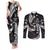 AAPI Heritage Month Couples Matching Tank Maxi Dress and Long Sleeve Button Shirt American Samoa Polynesian Tribal Wave