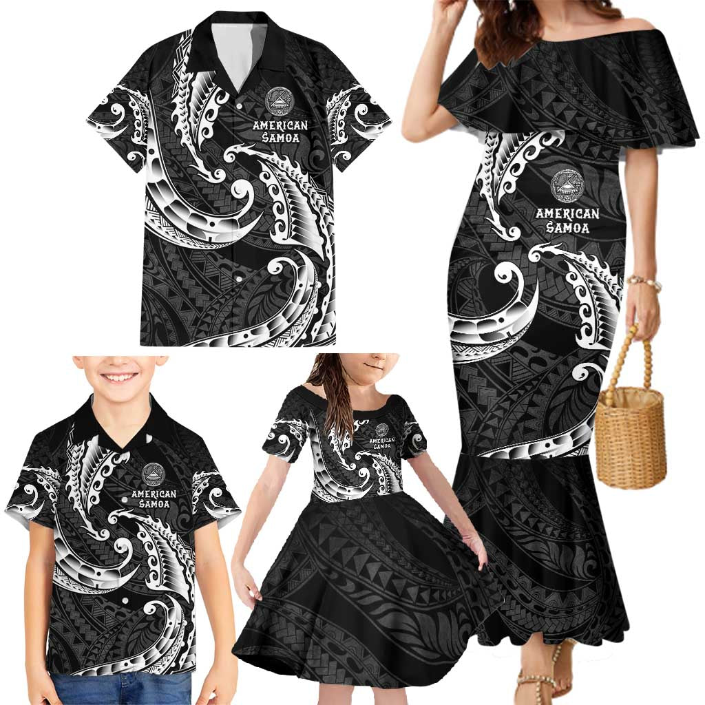 AAPI Heritage Month Family Matching Mermaid Dress and Hawaiian Shirt American Samoa Polynesian Tribal Wave LT05 - Polynesian Pride