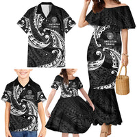 AAPI Heritage Month Family Matching Mermaid Dress and Hawaiian Shirt American Samoa Polynesian Tribal Wave LT05 - Polynesian Pride