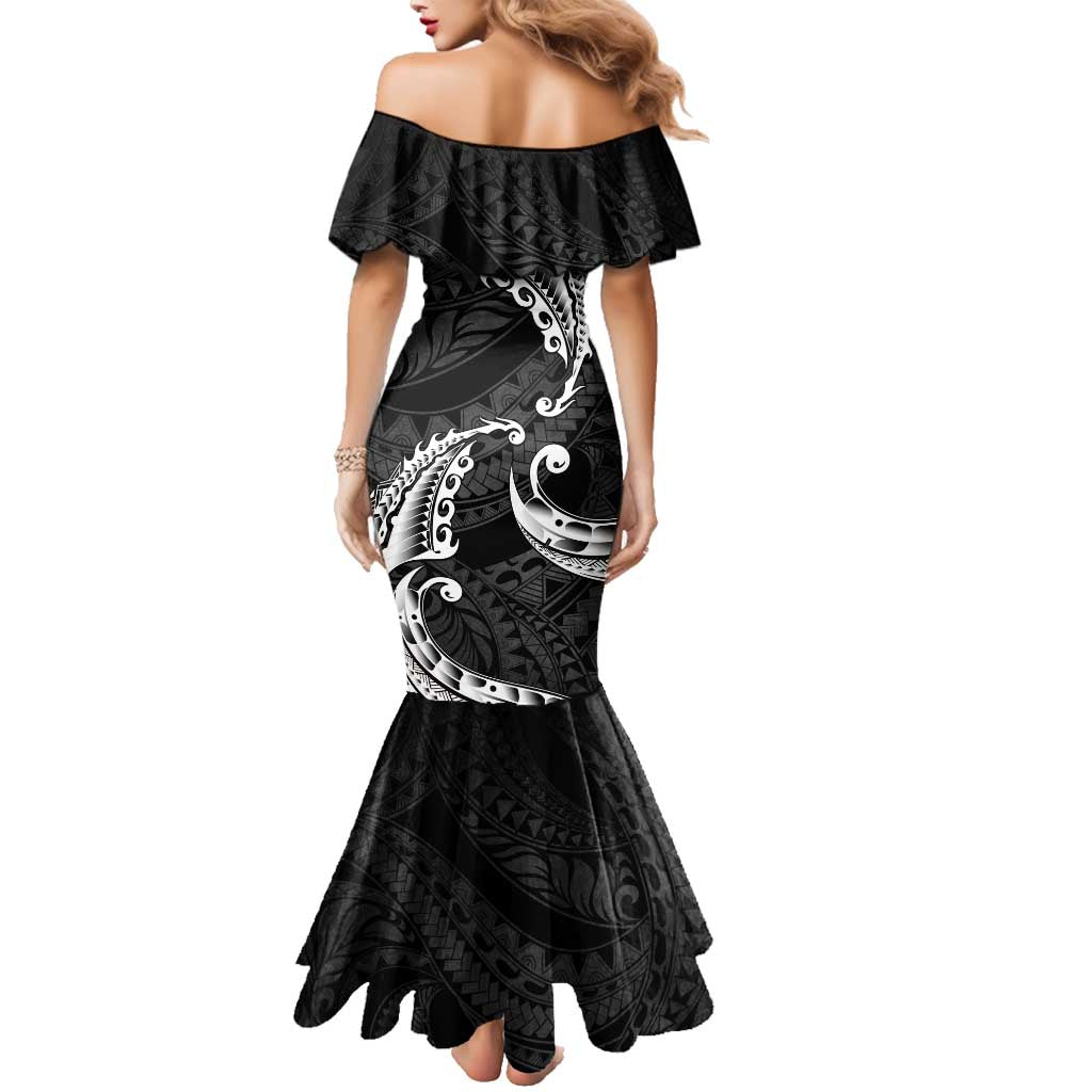 AAPI Heritage Month Family Matching Mermaid Dress and Hawaiian Shirt American Samoa Polynesian Tribal Wave LT05 - Polynesian Pride