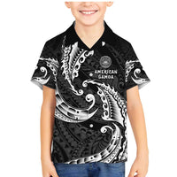 AAPI Heritage Month Family Matching Mermaid Dress and Hawaiian Shirt American Samoa Polynesian Tribal Wave LT05 Son's Shirt Black - Polynesian Pride