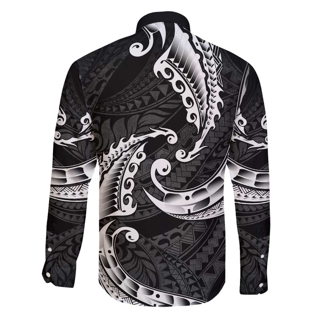 AAPI Heritage Month Family Matching Off Shoulder Short Dress and Hawaiian Shirt American Samoa Polynesian Tribal Wave LT05 - Polynesian Pride