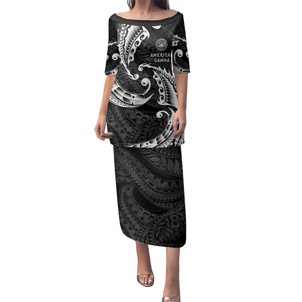 AAPI Heritage Month Family Matching Puletasi and Hawaiian Shirt American Samoa Polynesian Tribal Wave