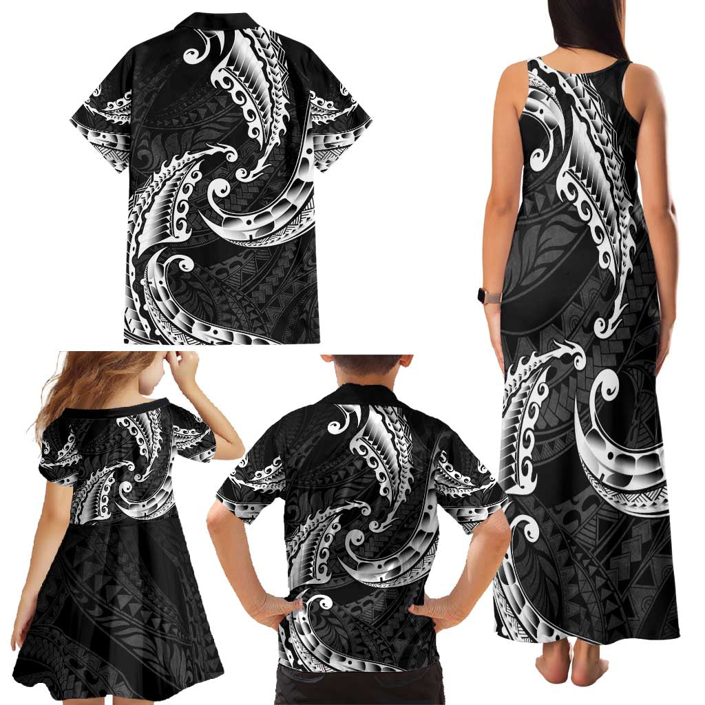 AAPI Heritage Month Family Matching Tank Maxi Dress and Hawaiian Shirt American Samoa Polynesian Tribal Wave LT05 - Polynesian Pride