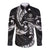AAPI Heritage Month Long Sleeve Button Shirt American Samoa Polynesian Tribal Wave