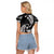 AAPI Heritage Month Raglan Cropped T Shirt American Samoa Polynesian Tribal Wave