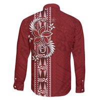 Tonga Language Week Family Matching Off The Shoulder Long Sleeve Dress and Hawaiian Shirt Malo e Lelei Kupesi Ngatu Pattern LT05 - Polynesian Pride