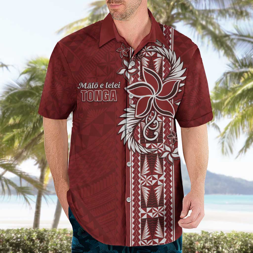Tonga Language Week Hawaiian Shirt Malo e Lelei Kupesi Ngatu Pattern