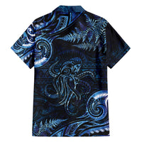 Aotearoa New Zealand Octopus Family Matching Long Sleeve Bodycon Dress and Hawaiian Shirt Silver Fern Maori Pattern LT05 - Polynesian Pride