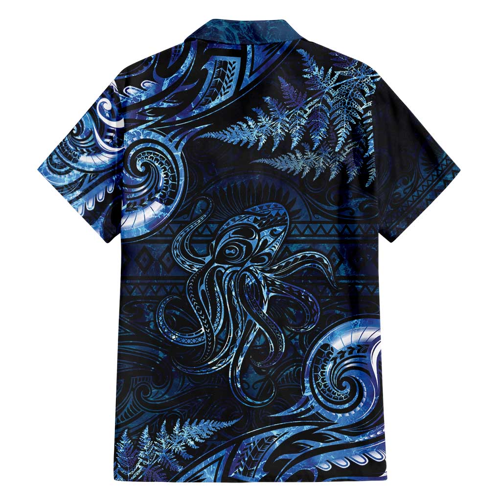Aotearoa New Zealand Octopus Family Matching Summer Maxi Dress and Hawaiian Shirt Silver Fern Maori Pattern LT05 - Polynesian Pride