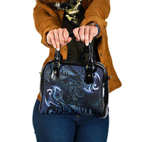 Aotearoa New Zealand Octopus Shoulder Handbag Silver Fern Maori Pattern LT05 One Size Blue - Polynesian Pride