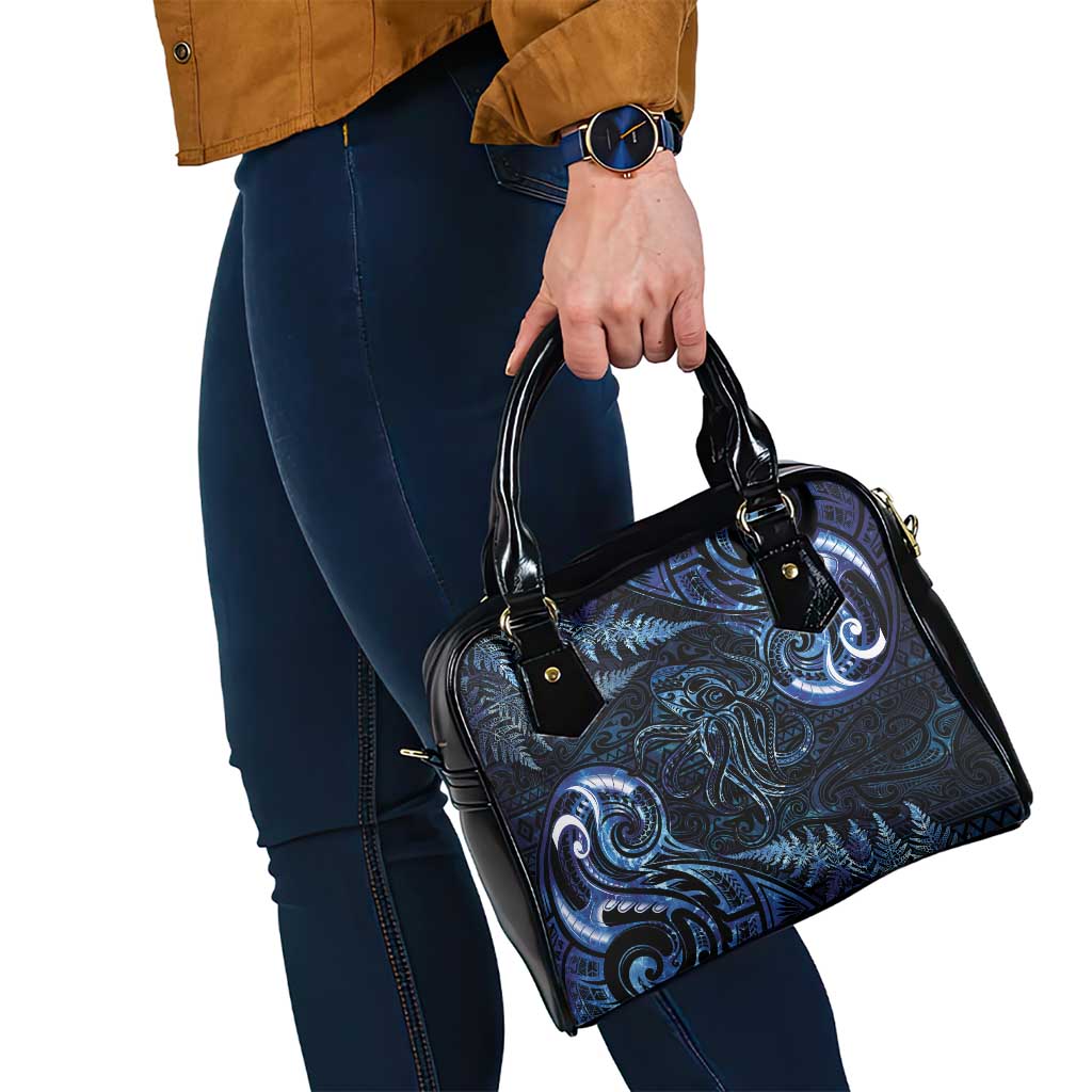 Aotearoa New Zealand Octopus Shoulder Handbag Silver Fern Maori Pattern LT05 - Polynesian Pride