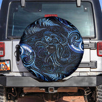 Aotearoa New Zealand Octopus Spare Tire Cover Silver Fern Maori Pattern LT05 Blue - Polynesian Pride
