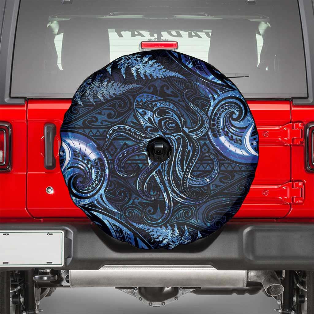 Aotearoa New Zealand Octopus Spare Tire Cover Silver Fern Maori Pattern LT05 - Polynesian Pride