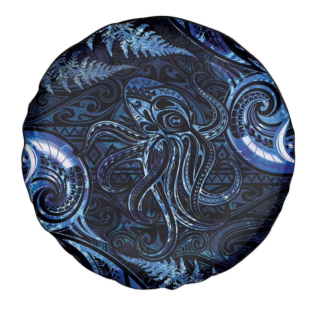Aotearoa New Zealand Octopus Spare Tire Cover Silver Fern Maori Pattern LT05 - Polynesian Pride