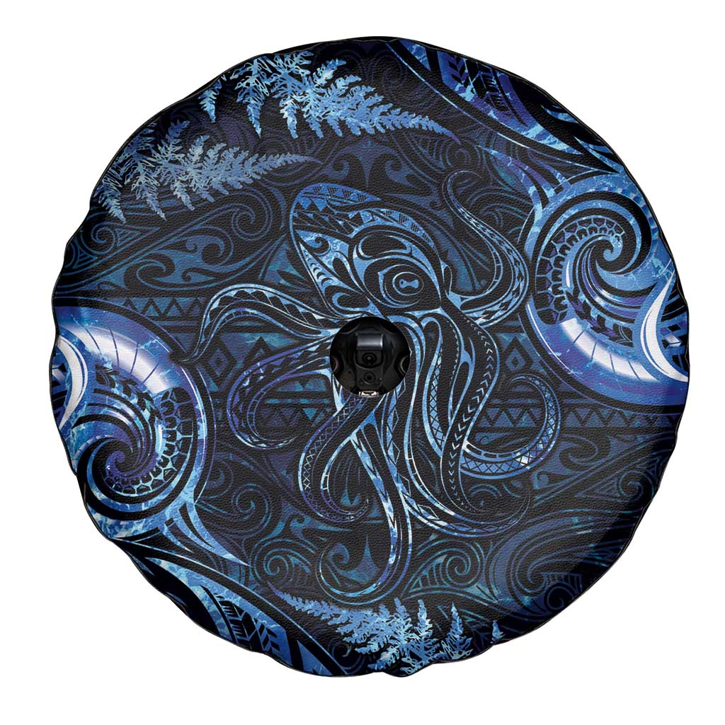 Aotearoa New Zealand Octopus Spare Tire Cover Silver Fern Maori Pattern LT05 - Polynesian Pride