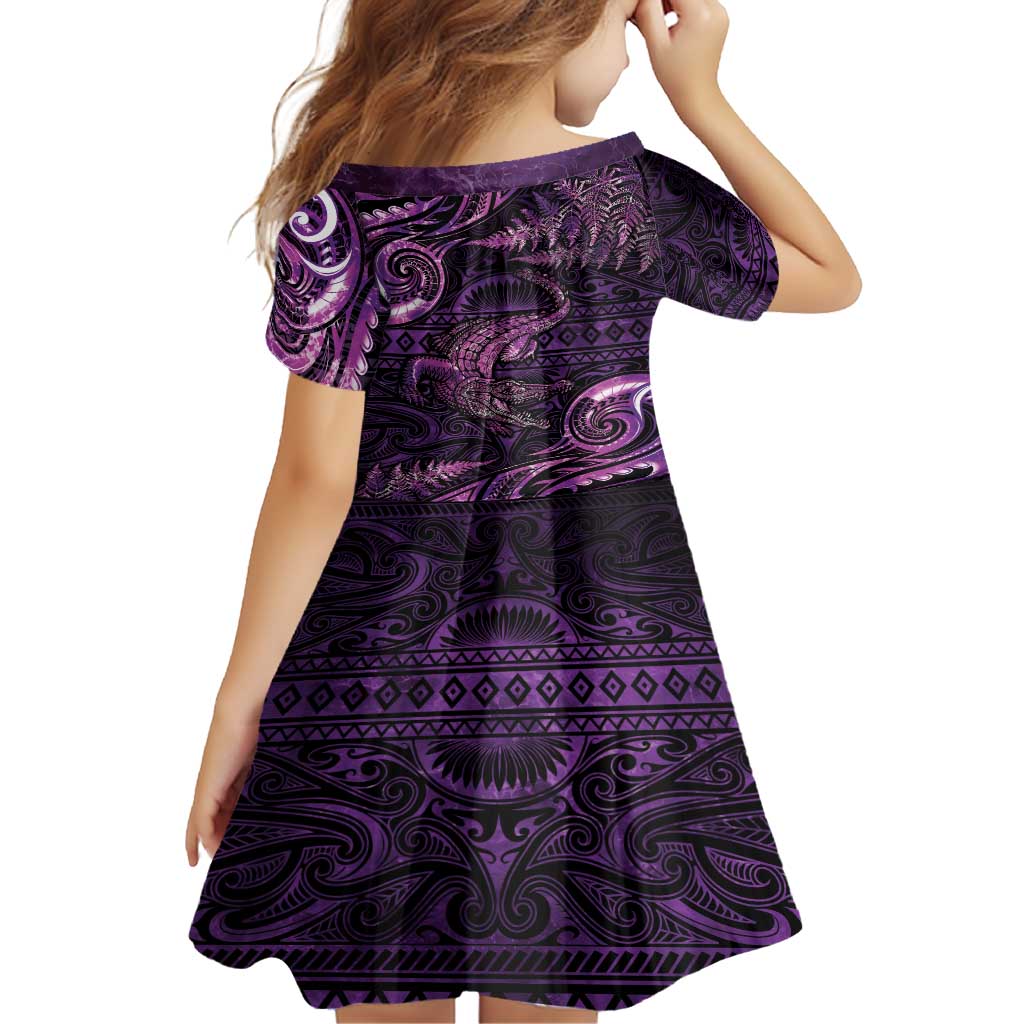 Aotearoa New Zealand Crocodile Family Matching Tank Maxi Dress and Hawaiian Shirt Silver Fern Maori Pattern LT05 - Polynesian Pride