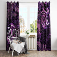 Aotearoa New Zealand Crocodile Window Curtain Silver Fern Maori Pattern