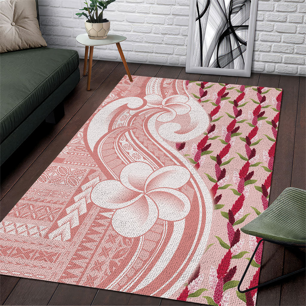 Samoa Teuila Area Rug Pink Samoan Siapo Motifs LT05 Pink - Polynesian Pride