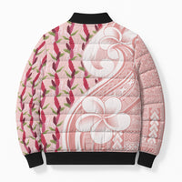 Samoa Teuila Bomber Puffer Jacket Pink Samoan Siapo Motifs