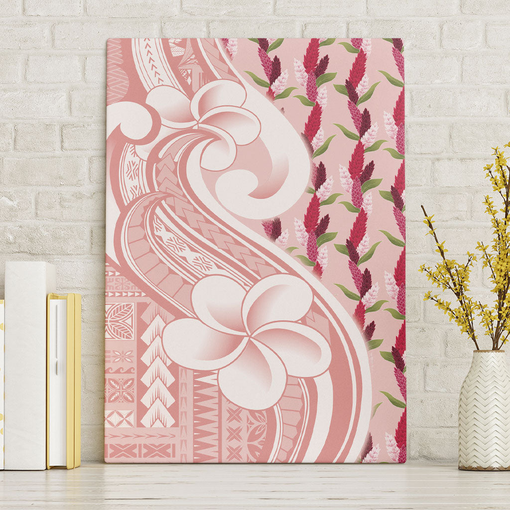 Samoa Teuila Canvas Wall Art Pink Samoan Siapo Motifs LT05 Without Frame Pink - Polynesian Pride