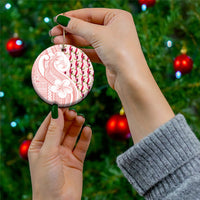 Samoa Teuila Ceramic Ornament Pink Samoan Siapo Motifs