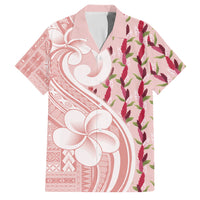 Samoa Teuila Family Matching Off Shoulder Maxi Dress and Hawaiian Shirt Pink Samoan Siapo Motifs