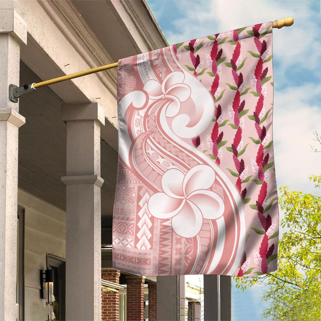 Samoa Teuila Garden Flag Pink Samoan Siapo Motifs LT05 House Flag Pink - Polynesian Pride