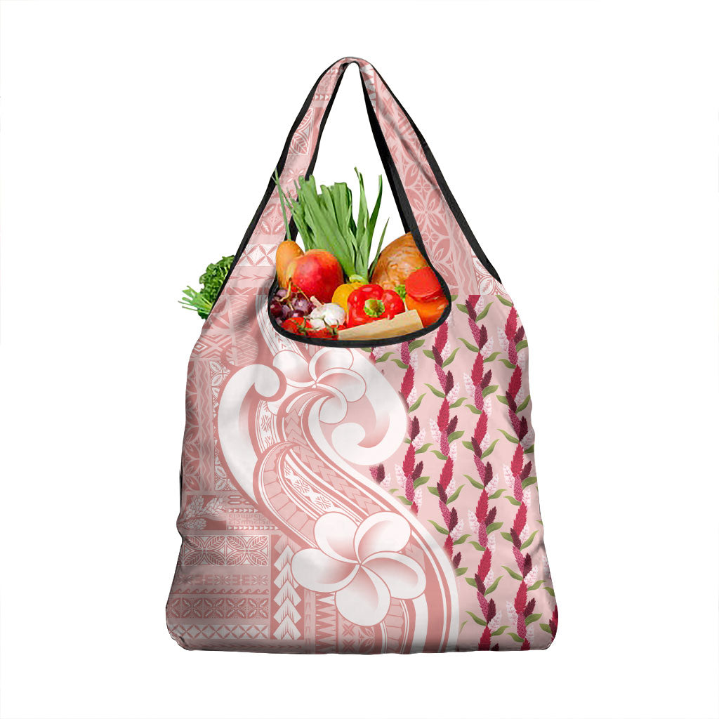 Samoa Teuila Grocery Bag Pink Samoan Siapo Motifs LT05 1-pack One Size Pink - Polynesian Pride