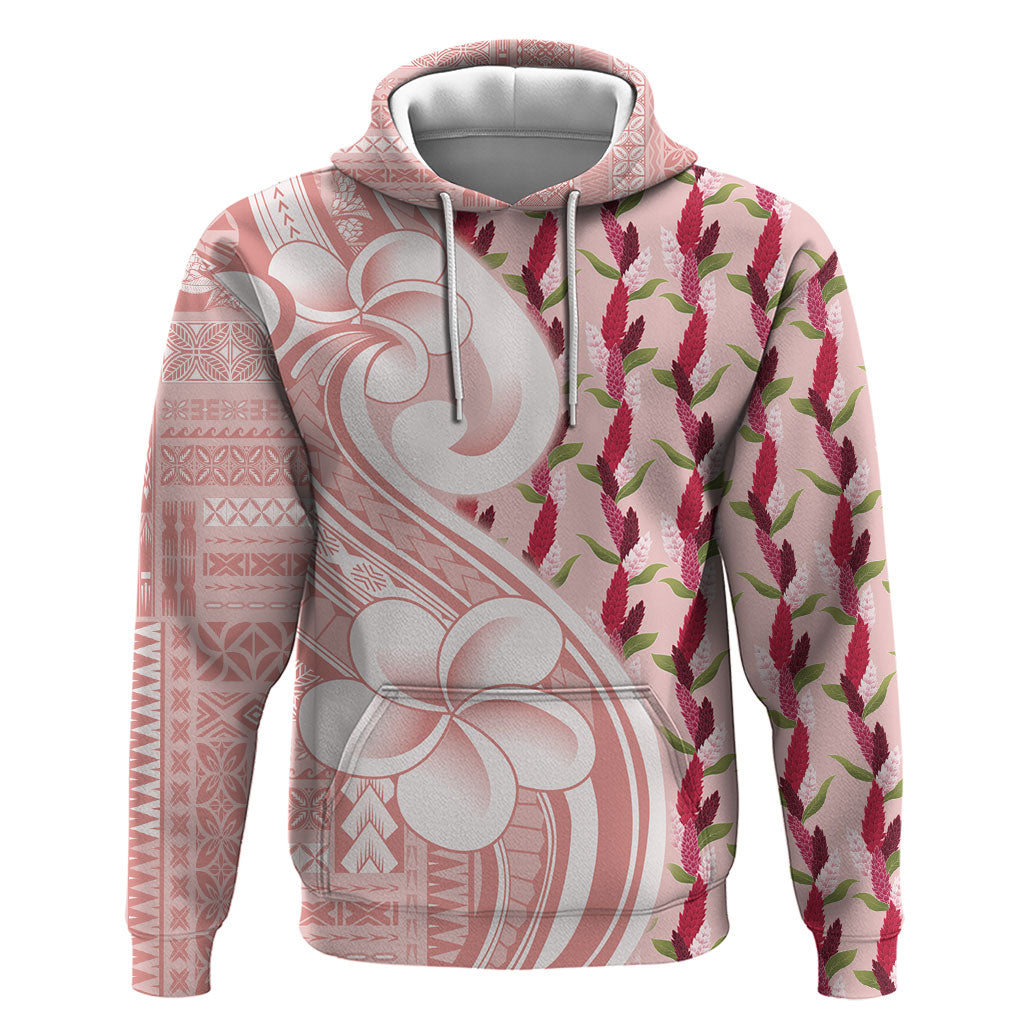 Samoa Teuila Hoodie Pink Samoan Siapo Motifs LT05 Pullover Hoodie Pink - Polynesian Pride