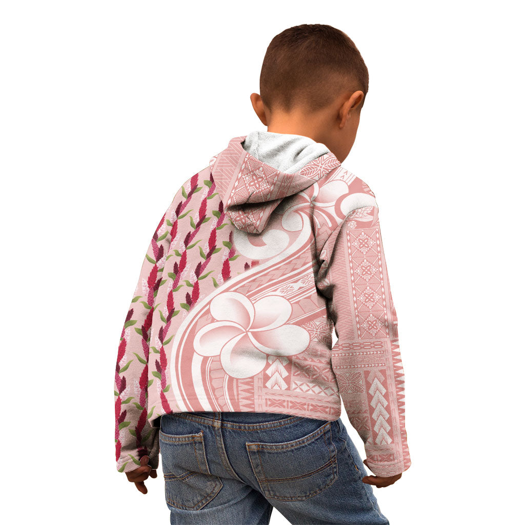 Samoa Teuila Kid Hoodie Pink Samoan Siapo Motifs