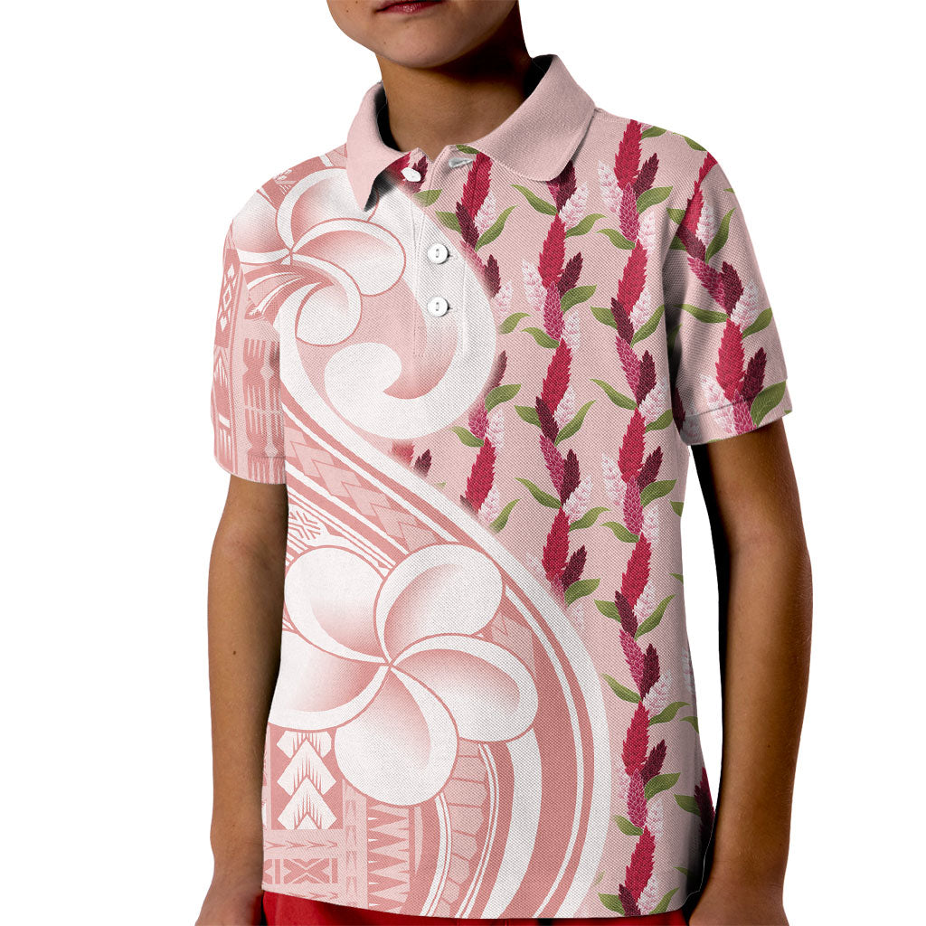 Samoa Teuila Kid Polo Shirt Pink Samoan Siapo Motifs LT05 Kid Pink - Polynesian Pride