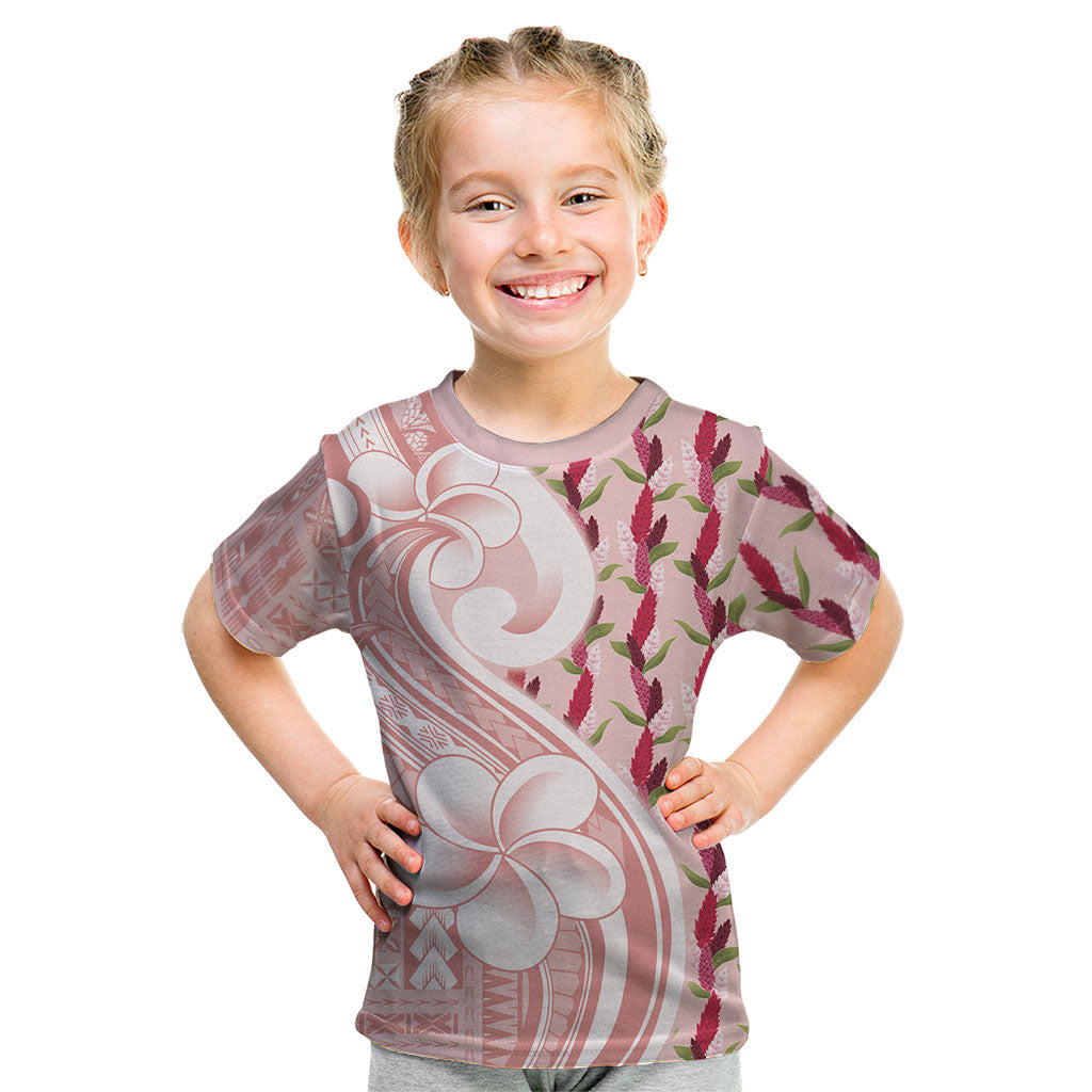 Samoa Teuila Kid T Shirt Pink Samoan Siapo Motifs LT05 Pink - Polynesian Pride