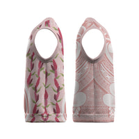 Samoa Teuila Christmas Knitted V-Neck Vest Pink Samoan Siapo Motifs LT05 - Polynesian Pride