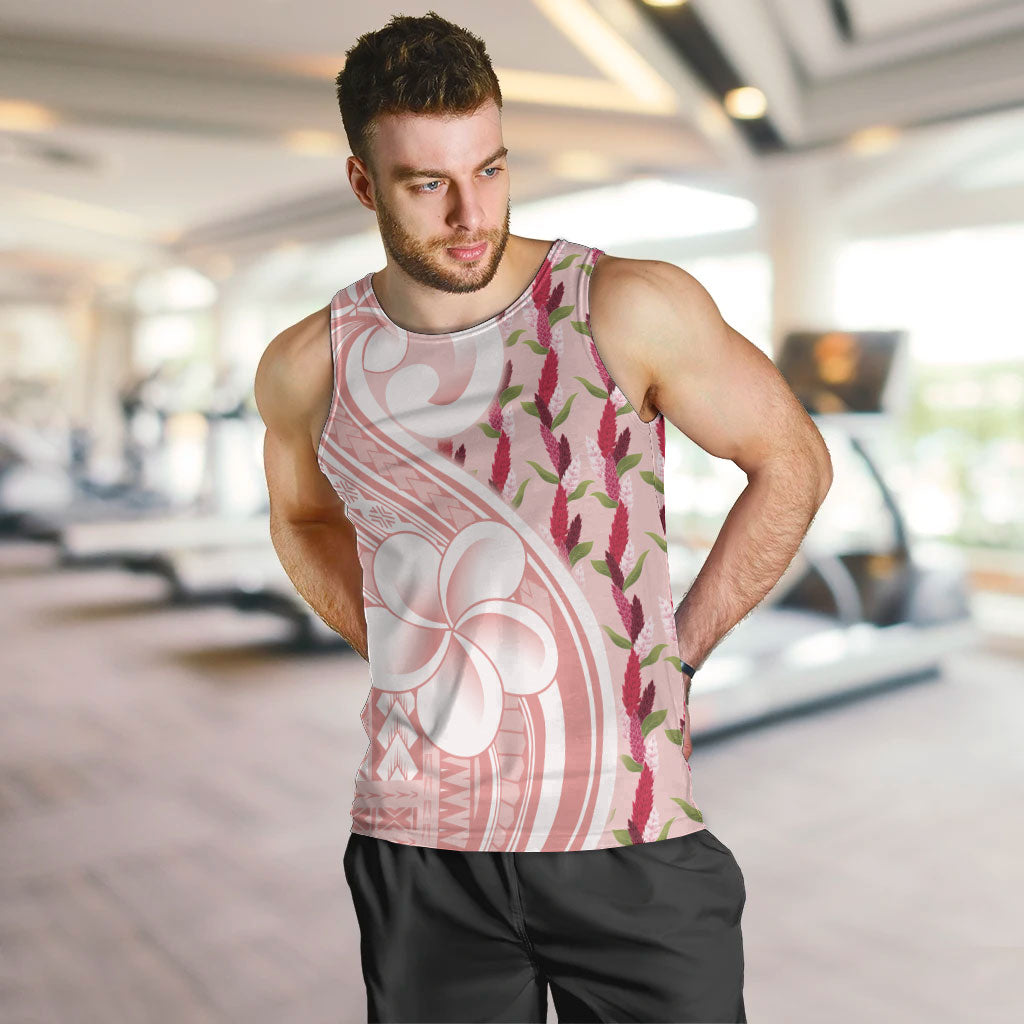 Samoa Teuila Men Tank Top Pink Samoan Siapo Motifs LT05 Pink - Polynesian Pride