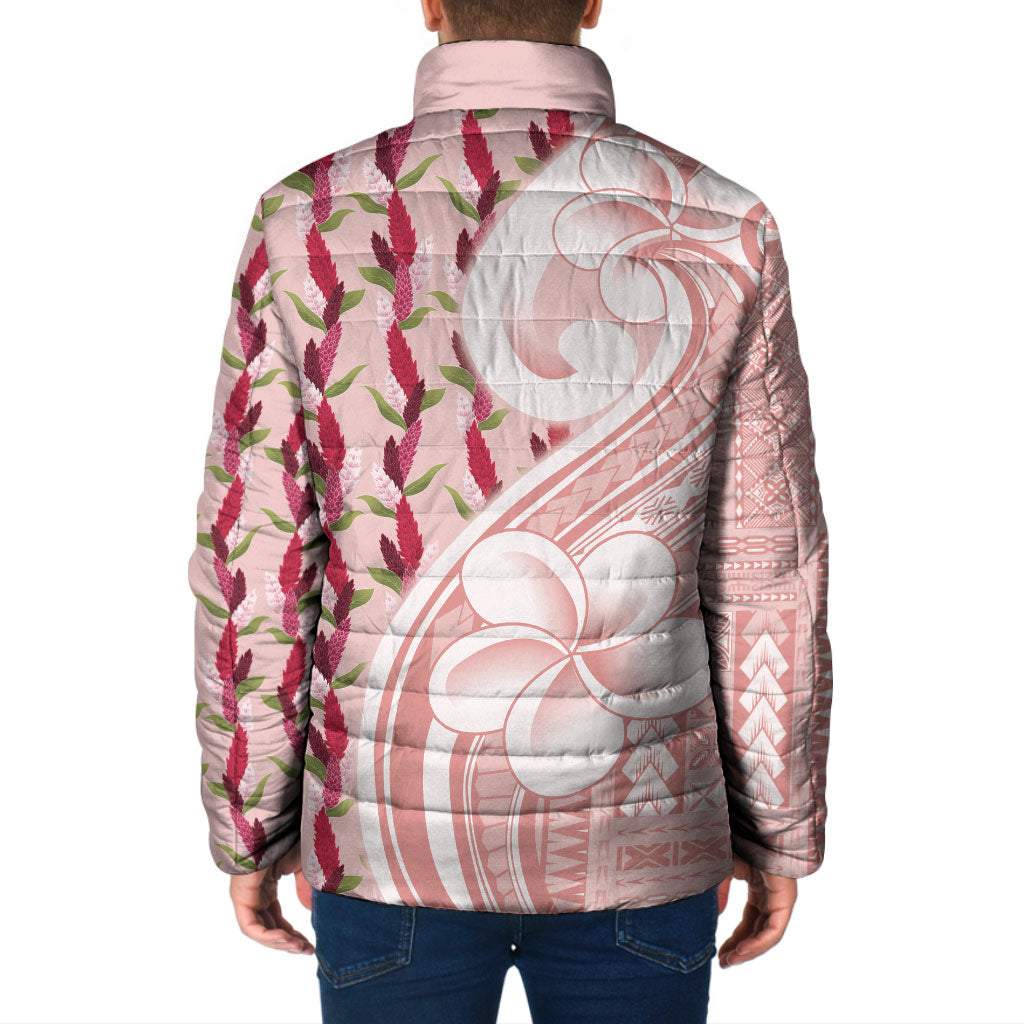 Samoa Teuila Padded Jacket Pink Samoan Siapo Motifs