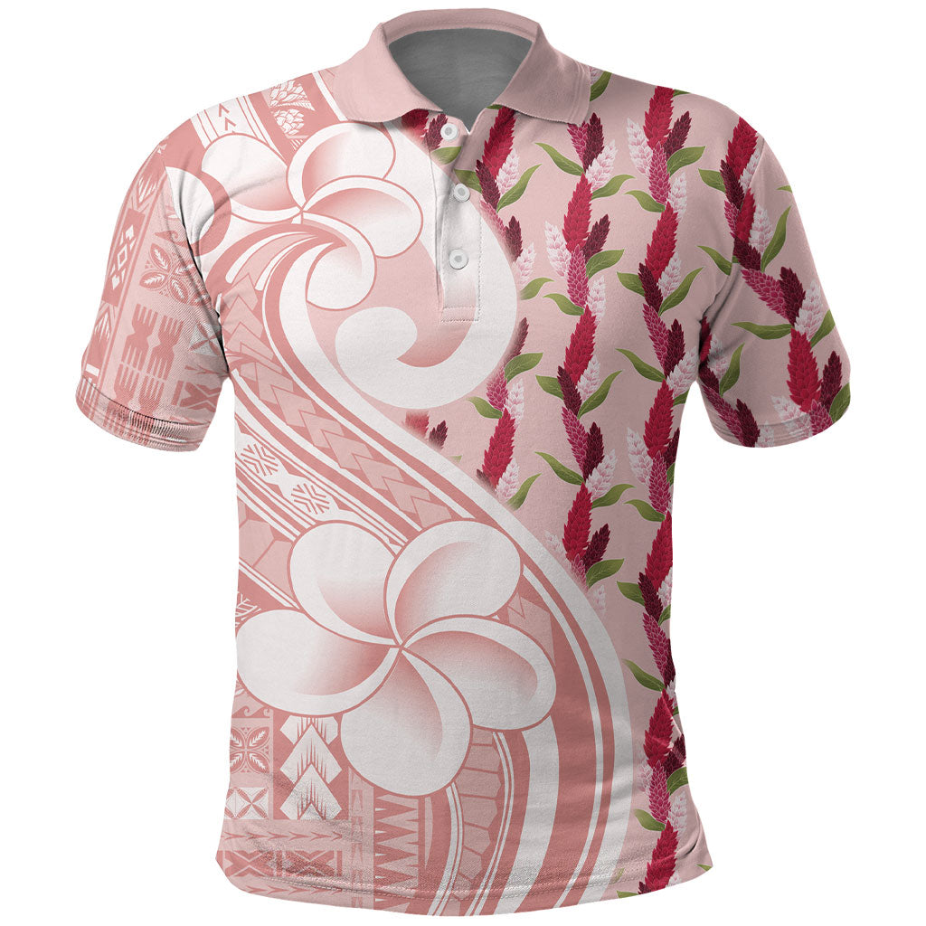 Samoa Teuila Polo Shirt Pink Samoan Siapo Motifs LT05 Pink - Polynesian Pride