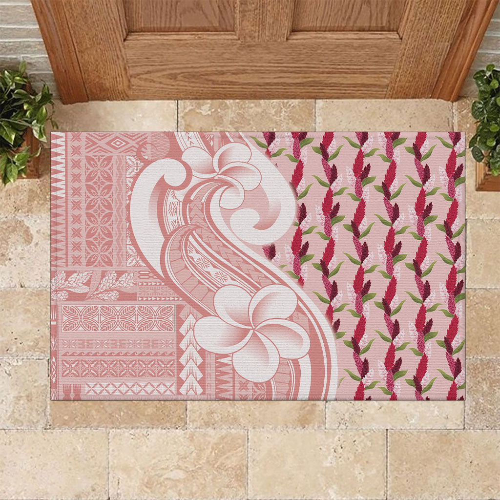 Samoa Teuila Rubber Doormat Pink Samoan Siapo Motifs