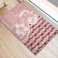 Samoa Teuila Rubber Doormat Pink Samoan Siapo Motifs