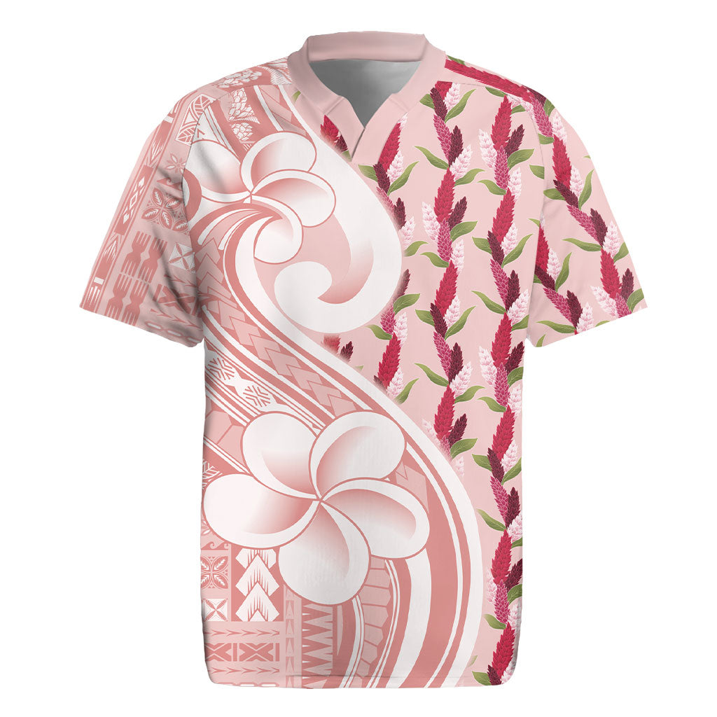 Samoa Teuila Rugby Jersey Pink Samoan Siapo Motifs LT05 Pink - Polynesian Pride
