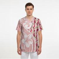 Samoa Teuila Scrub Top Pink Samoan Siapo Motifs
