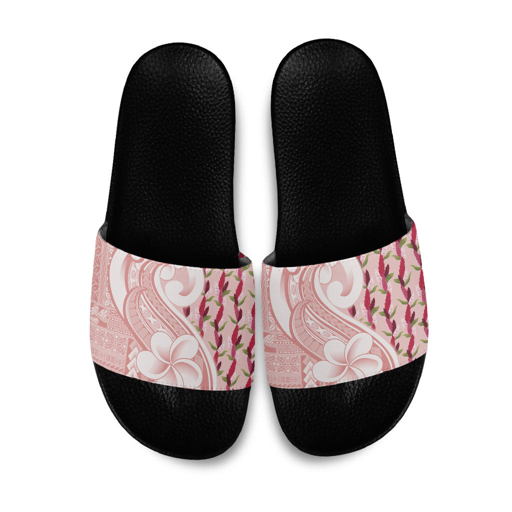 Samoa Teuila Slide Sandals Pink Samoan Siapo Motifs LT05 Pink - Polynesian Pride
