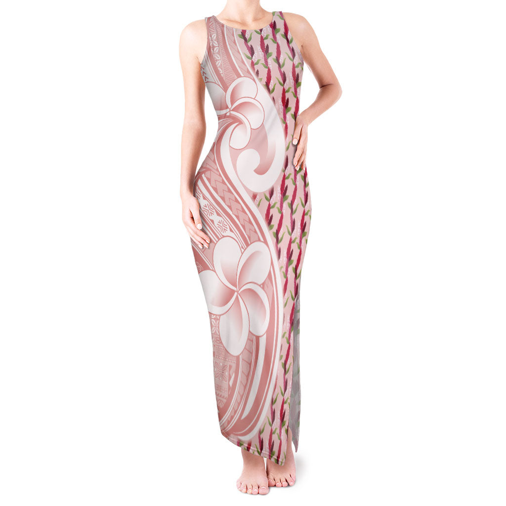 Samoa Teuila Tank Maxi Dress Pink Samoan Siapo Motifs