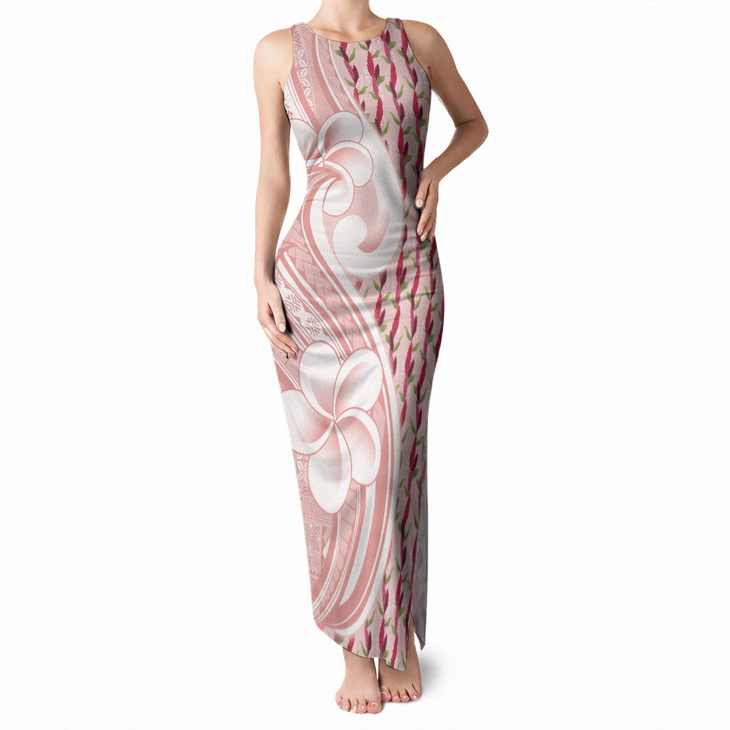 Samoa Teuila Tank Maxi Dress Pink Samoan Siapo Motifs LT05 Women Pink - Polynesian Pride