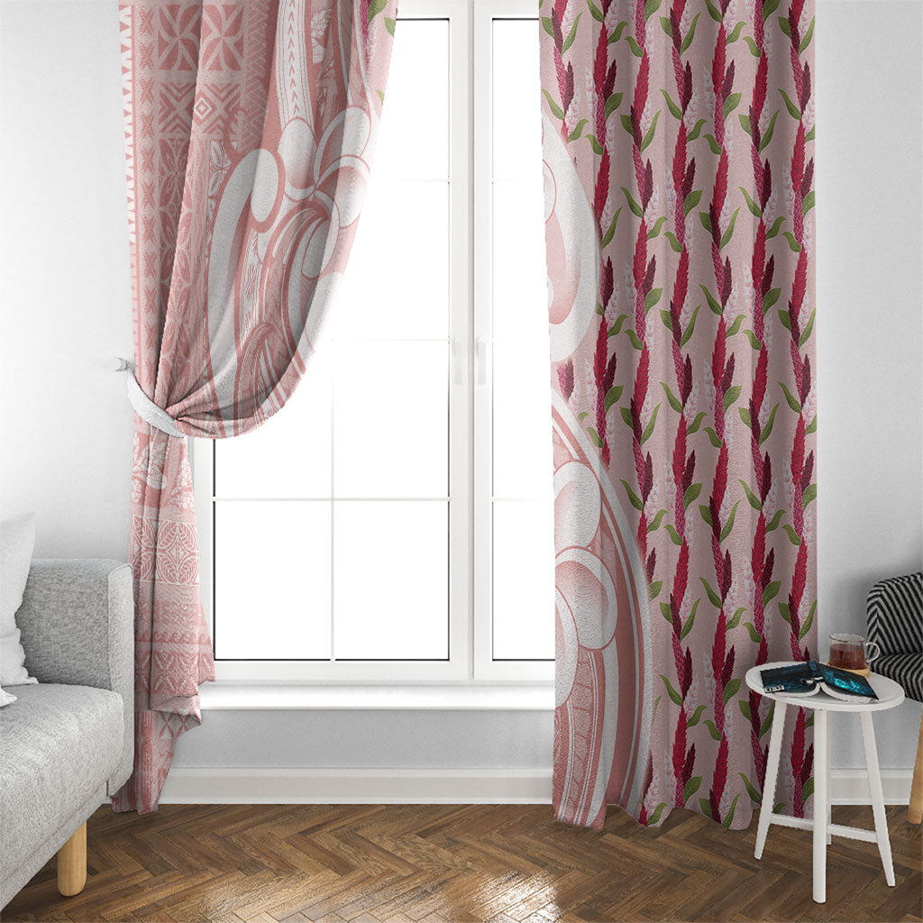Samoa Teuila Window Curtain Pink Samoan Siapo Motifs