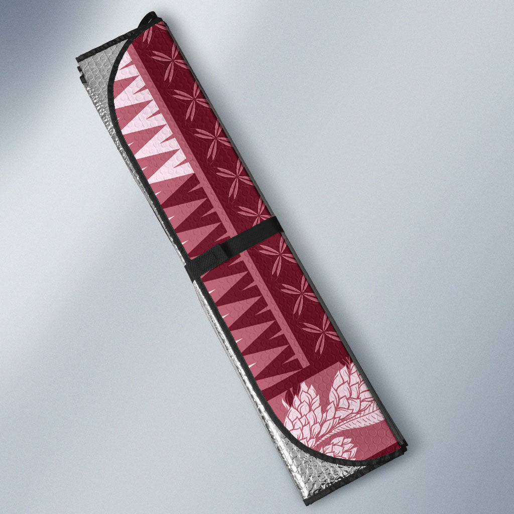 Samoa Teuila Auto Sun Shade Maroon Samoan Siapo Motifs