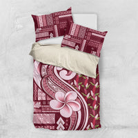Samoa Teuila Bedding Set Maroon Samoan Siapo Motifs