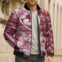 Samoa Teuila Bomber Puffer Jacket Maroon Samoan Siapo Motifs