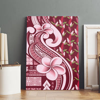 Samoa Teuila Canvas Wall Art Maroon Samoan Siapo Motifs